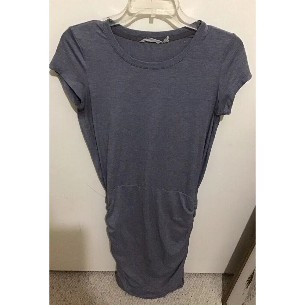 Athleta Solstice Dress Womens Gray‎ Casual Ruched Long Sleeve Dress XS